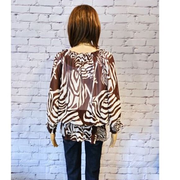 JONES NEW YORK, Animal print sheer loose fit tunic top - Picture 11 of 14